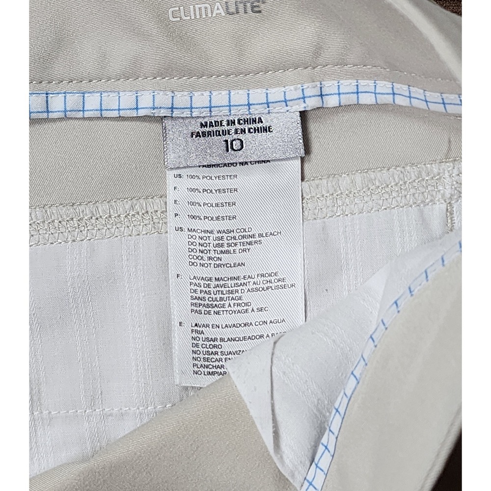 Adidas CLIMALITE Beige Bermuda Golf Shorts Belt Loops Womens Size 10 - Picture 5 of 5